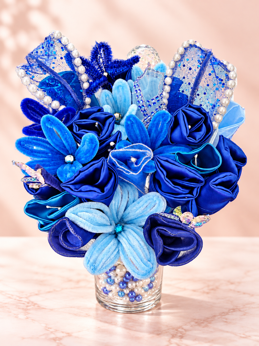 Jewel-Toned Floral- Medium — 13 handcrafted flowers